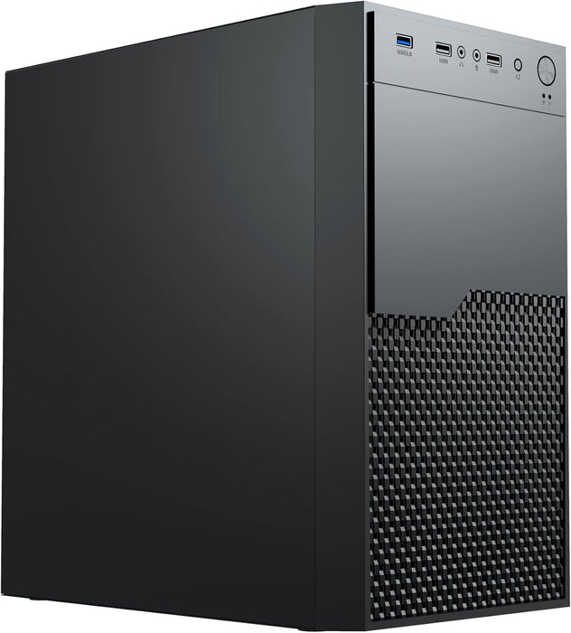 Vida Enterprise Black Office Desktop PC Case, Micro ATX, 120mm Fan, Mesh Front