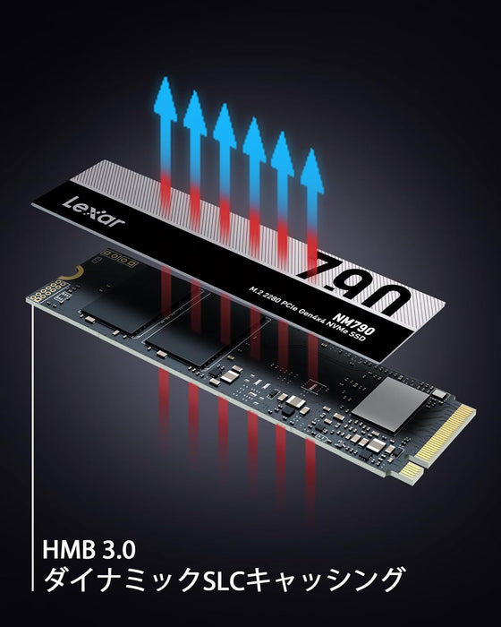 Lexar 1TB NVMe M.2 SSD, 7400MB/s, PCIe 4, 6500WR, NM790 Gaming Internal SSD Compatible with PS5