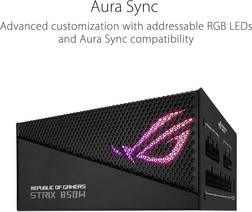 ASUS ROG Strix 850W Gold Aura Edition – Fully Modular ATX 3.0 PSU, PCIe Gen 5.0 Ready