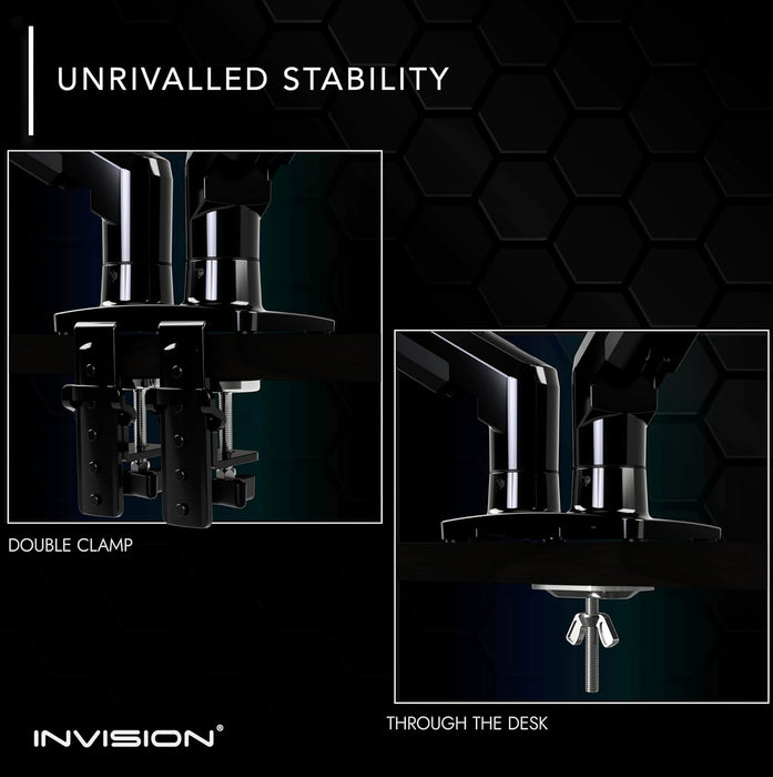 Invision MX400 Dual Monitor Arm Desk Mount for 19-32 Inch Screens