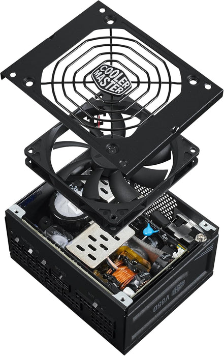 Cooler Master 850W V SFX Gold 850 ATX 3.1 PSU, Fully Modular, FDB Bearing Fan, 80+ Gold, SFX-to-ATX Bracket