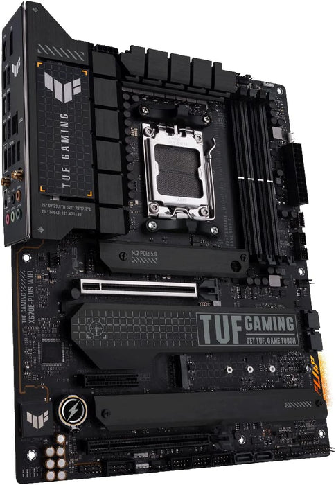 Asus Tuf Gaming X670E-Plus WiFi Motherboard, AMD X670, AM5, ATX, DDR5, HDMI, DP, Wi-Fi 6E, 2.5G LAN, PCIe5, RGB, M.2