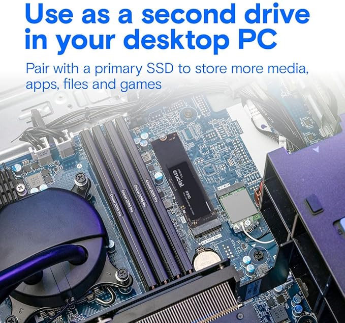 Crucial P310 4TB SSD M.2 2280 NVMe PCle Gen4, Up to 7, 100MB/ s, Laptop & Desktop (PC) Compatible, Internal SSD - CT4000P310SSD801