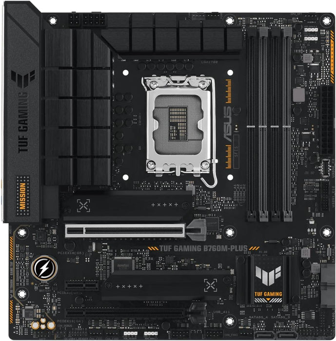 Asus Tuf Gaming B760M-Plus Motherboard, Intel B760, 1700, Micro ATX, DDR5, PCIe5