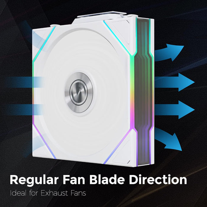 Lian Li UNI TL Wireless 120mm ARGB PWM Fan White Triple Pack – L-Wireless Hub Included