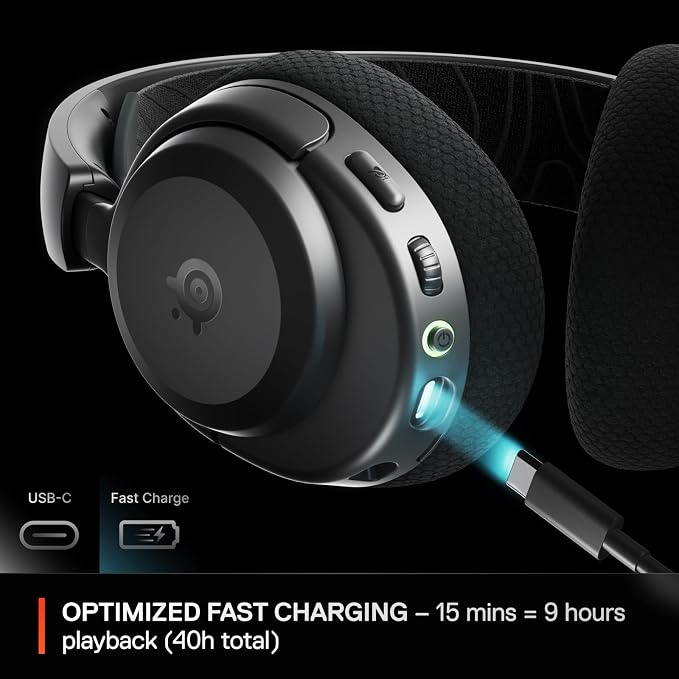 SteelSeries Arctis Nova 3P Wireless Gaming Headset – 2.4GHz, Bluetooth 5.3, 40-Hour Battery