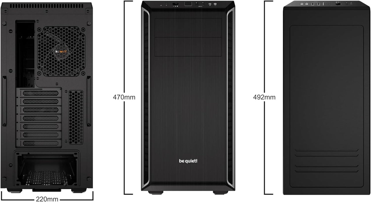 Be Quiet! Pure Base 600 ATX Desktop PC Case, Mid Tower, PWM Fans, Black