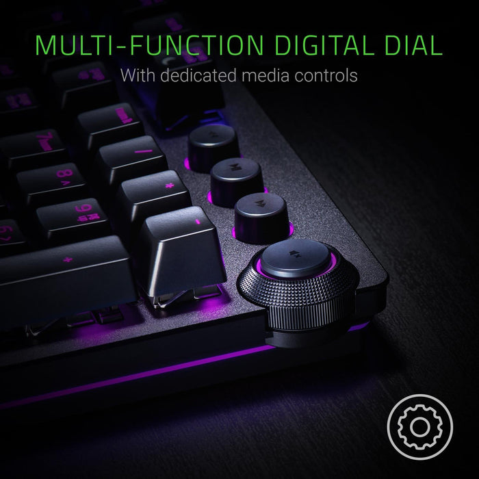 Razer Huntsman Elite Gaming Keyboard Opto Mechanical Key, Purple Switch, RGB Chroma, Ergonomic, Wrist Rest, UK Layout