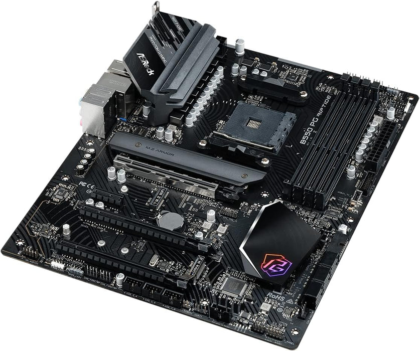 Asrock B550 Phantom Gaming Riptide Motherboard, AMD B550, AM4, ATX, DDR4, HDMI, XFire, 2.5GB LAN, RGB, M.2