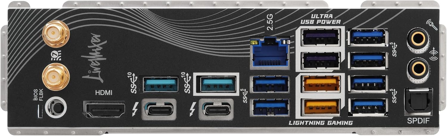 Asrock Z890 Livemixer WiFi Motherboard, Intel Z890, 1851, ATX, DDR5, HDMI, TB4, Wi-Fi 7, 2.5G LAN, RGB, M.2