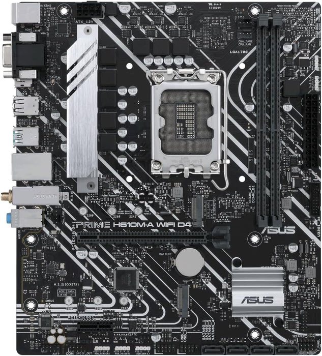 Asus Prime H610M-A WIFI D4 Gaming Motherboard, Intel H610, 1700, Micro ATX, DDR4, Wi-Fi, PCIe4