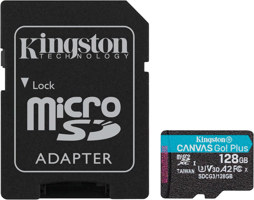 Kingston 128GB Canvas Go! Plus MicroSDXC Card with SD Adapter, External Storage 170MB/s