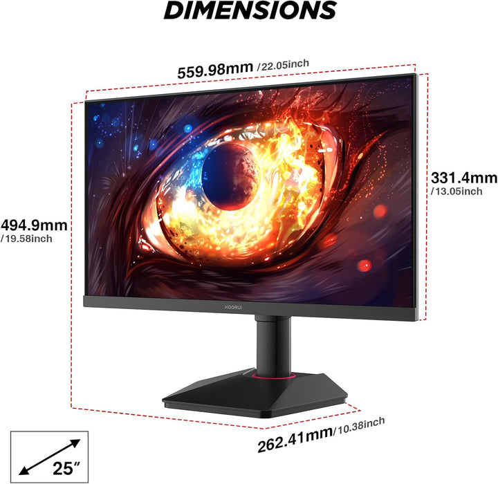 KOORUI G2511E 24.5" 320Hz Fast IPS Gaming Monitor – FHD, 1ms, HDMI/DP, Adaptive Sync