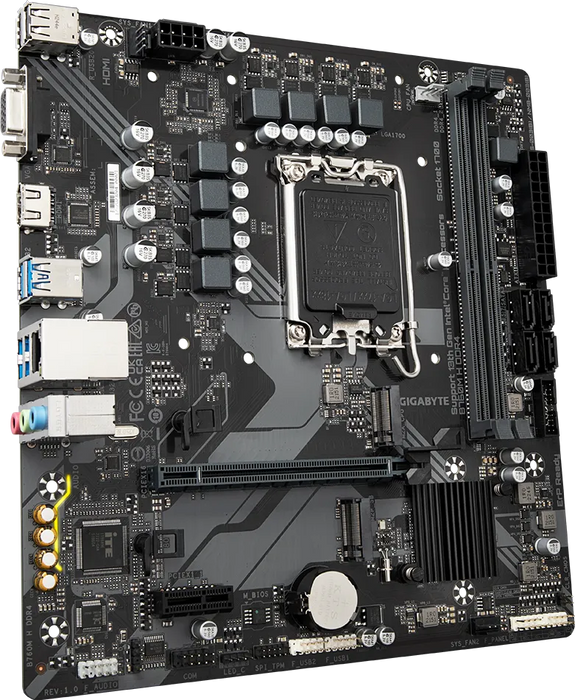 Gigabyte B760M H DDR4 Micro‑ATX LGA1700 Motherboard – PCIe 4.0, Dual M.2
