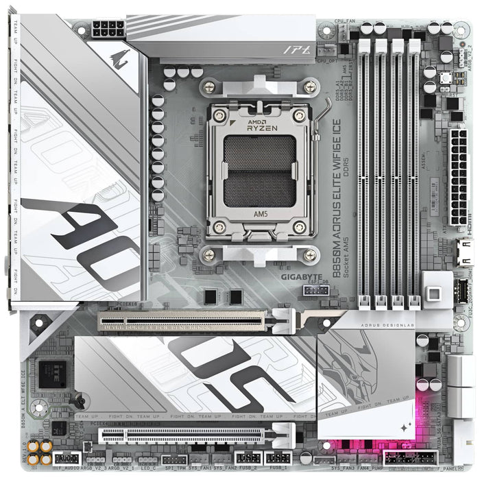 Gigabyte B850M AORUS ELITE WIFI6E ICE Micro‑ATX AM5 Motherboard – PCIe 5.0, DDR5