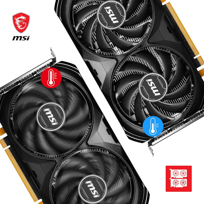 MSI NVidia RTX 4060 Gaming Graphics Card 8GB Ventus 2X Black OC, Ada Lovelace GPU