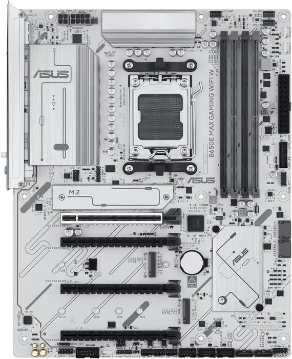 Asus B650E MAX Gaming WiFi W Motherboard, AMD AM5, ATX, DDR5, Wi-Fi 6E, PCIe5 White