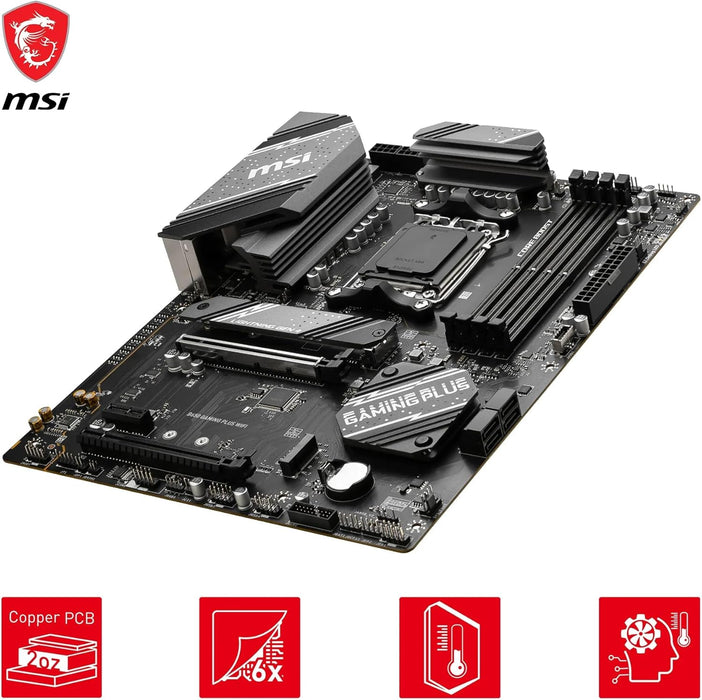 MSI B650 Gaming Plus WiFi ATX Motherboard, AMD AM5, DDR5, PCIe4, WiFi 6E, HDMI, DP