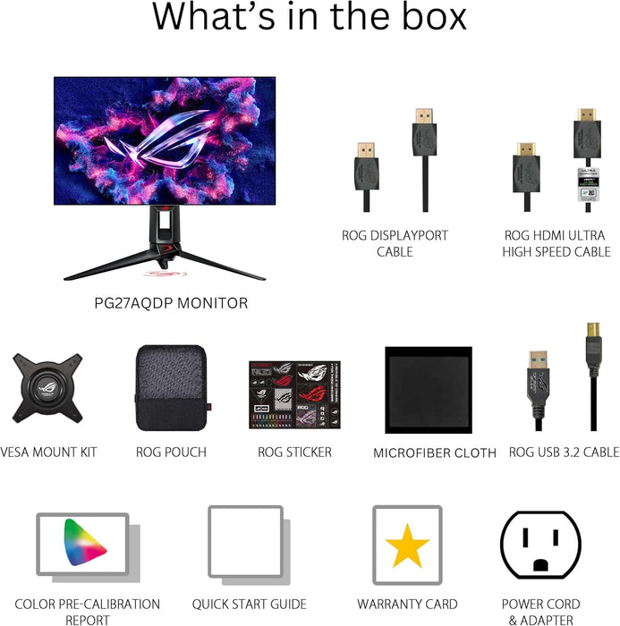ASUS ROG Swift 26.5" QHD OLED Gaming Monitor – 480Hz, 0.03ms