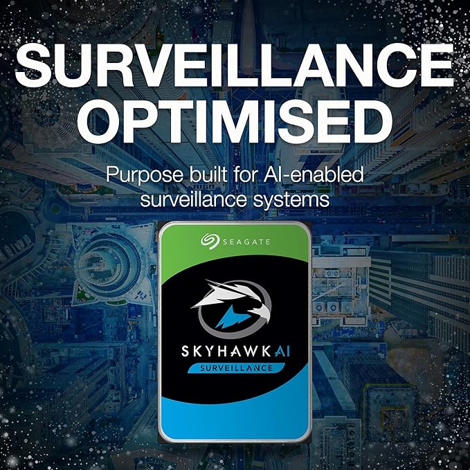 Seagate 10 TB SkyHawk AI Surveillance 3.5" Hard Drive ST10000VE0008 (SATA 6Gb/s/250MB/7200 RPM)