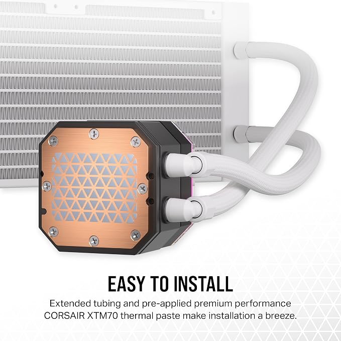 Corsair iCUE H100i ELITE CAPELLIX XT 240mm Liquid CPU Cooler – White, AF120 RGB ELITE