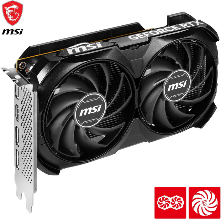 MSI NVidia RTX 4060 Gaming Graphics Card 8GB Ventus 2X Black OC, Ada Lovelace GPU