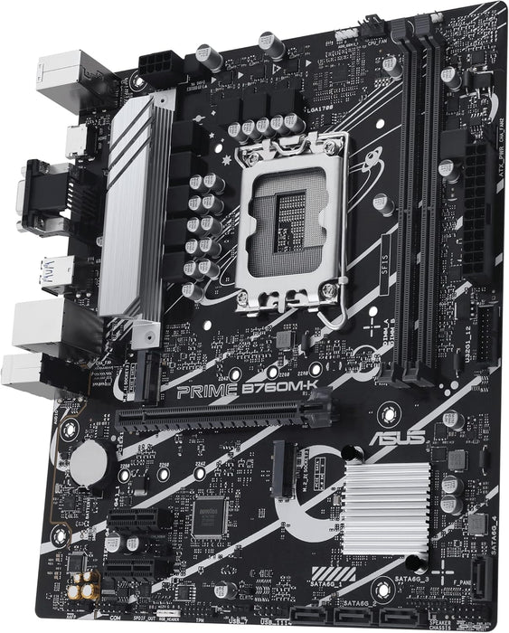 Asus Prime B760M-K Gaming Motherboard, Intel 1700, Micro ATX, DDR5, PCIe4