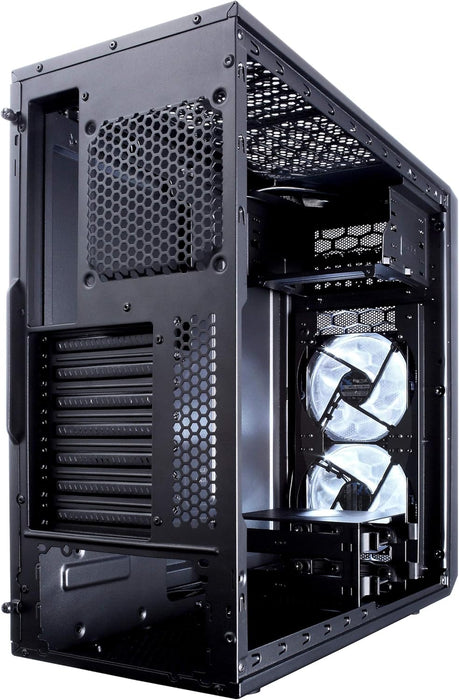 Fractal Design Focus G (Black) Gaming Case w/ Clear Window, ATX, 2 White LED Fans, Kensington Bracket