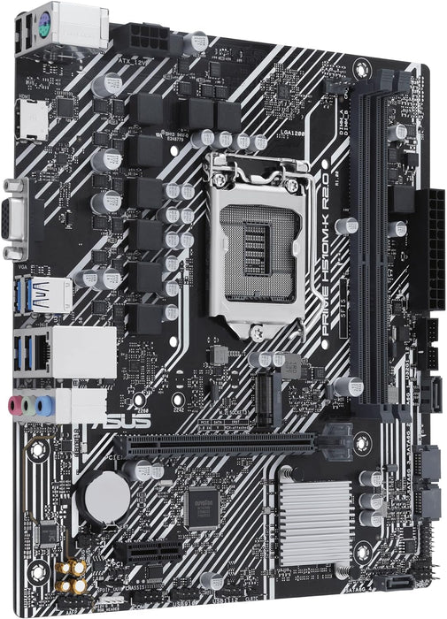 Asus Prime H510M-K R2.0 M-ATX Motherboard, Intel H470, 1200, Micro ATX, DDR4, VGA, HDMI, M.2