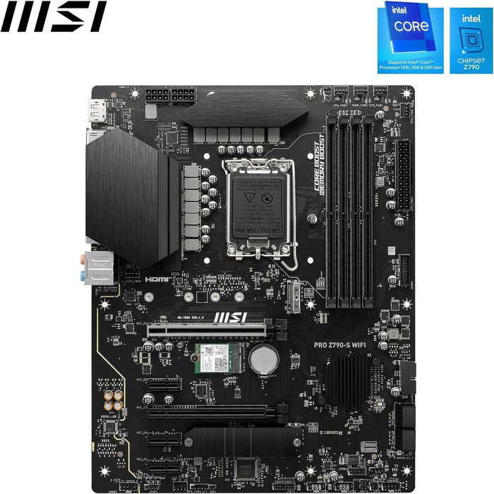 MSI Pro X790-S WiFi Gaming ATX Motherboard, Intel LGA 1700, DDR5, PCIe 5.0, Gen 4 M.2, Wi-Fi 6E