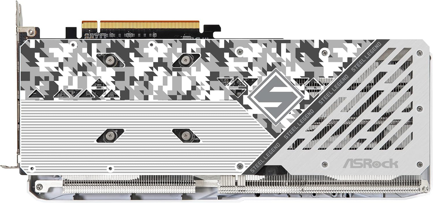 Asrock RX7600 Steel Legend Gaming Graphics Card OC, PCIe4, 8GB DDR6, HDMI, DP, 2725MHz Clock, Overclocked, RGB