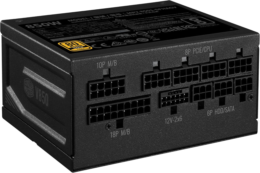 Cooler Master 850W V SFX Gold 850 ATX 3.1 PSU, Fully Modular, FDB Bearing Fan, 80+ Gold, SFX-to-ATX Bracket