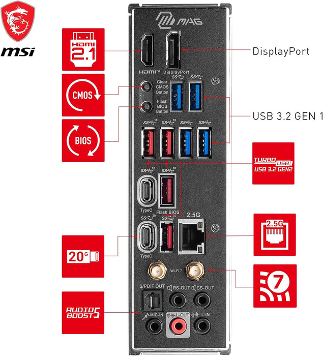 MSI MAG Z790 Tomahawk Max WiFi ATX Motherboard for Gaming, Intel LGA 1700, DDR5, HDMI, DP, PCIe 5.0