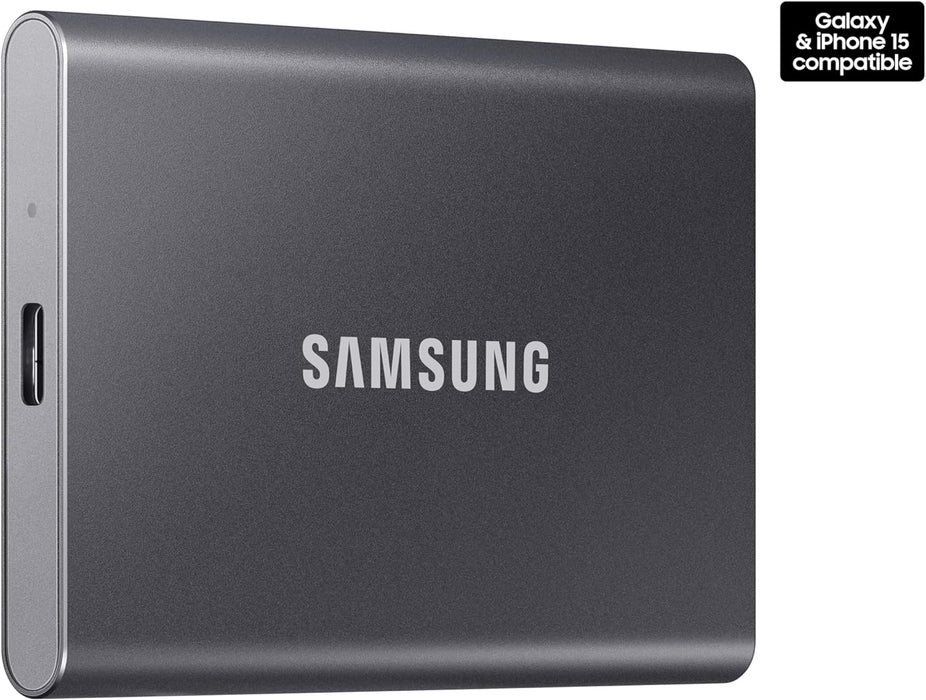 Samsung T7 2TB Portable SSD, USB 3.2 Gen 2, External Storage, Solid State Drive, Titanium Grey, MU-PC2T0T