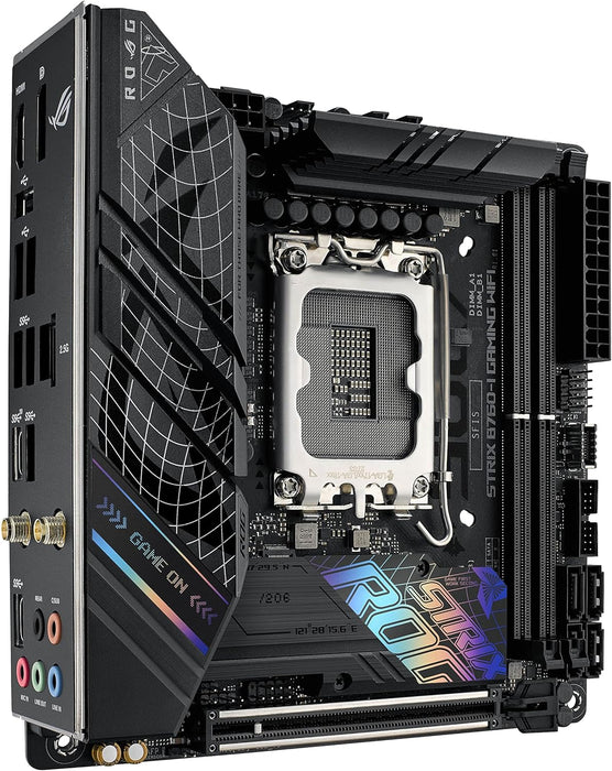Asus ROG STRIX B760-I Gaming Wifi Motherboard, 1700, Mini ITX, DDR5, HDMI, DP, Wi-Fi 6E, 2.5G LAN, PCIe5, RGB, M.2