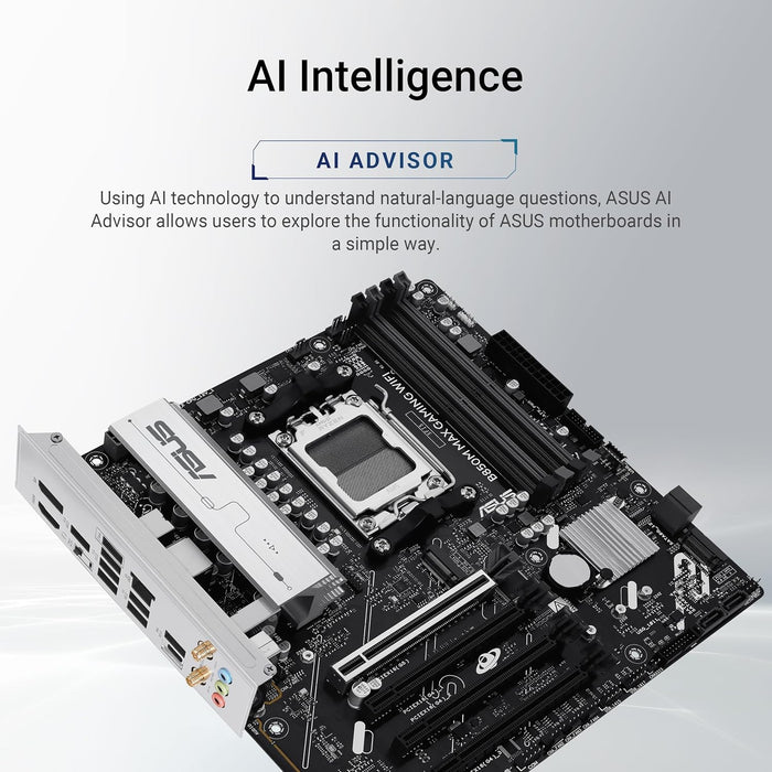 Asus B850M MAX Gaming WiFi, AMD 850, AM5, Micro ATX, DDR5, Wi-Fi 6E