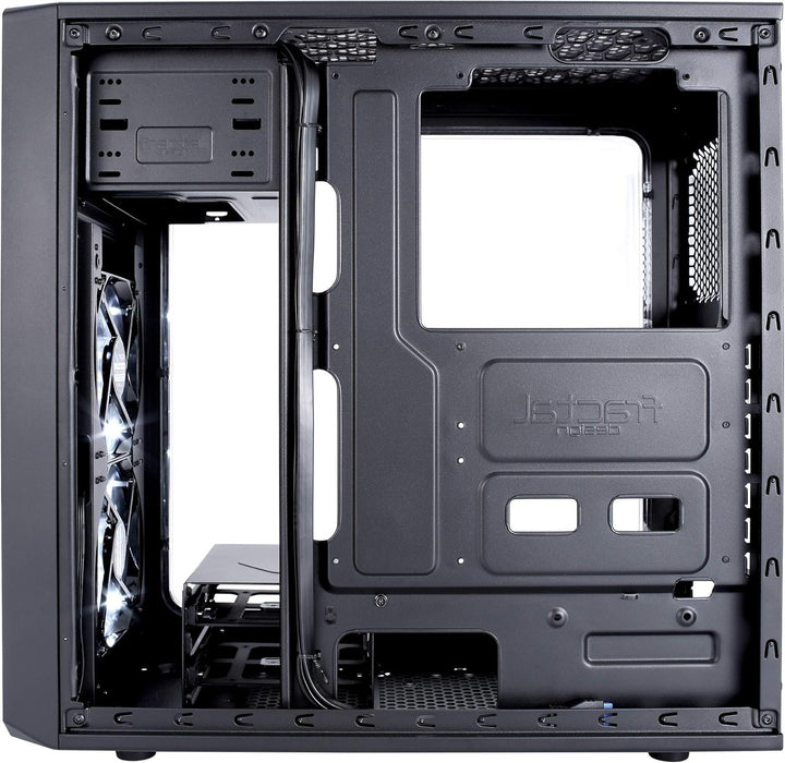 Fractal Design Focus G (Black) Gaming Case w/ Clear Window, ATX, 2 White LED Fans, Kensington Bracket