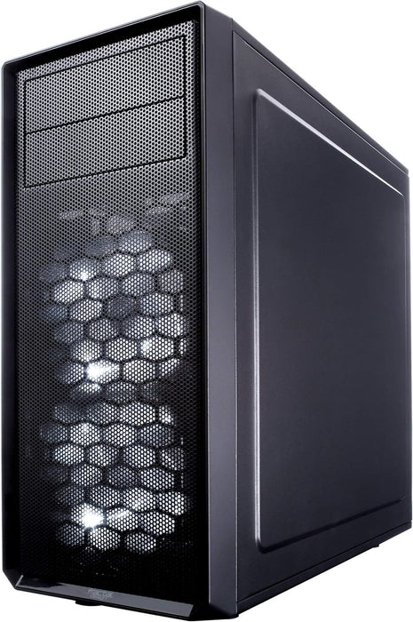 Fractal Design Focus G (Black) Gaming Case w/ Clear Window, ATX, 2 White LED Fans, Kensington Bracket