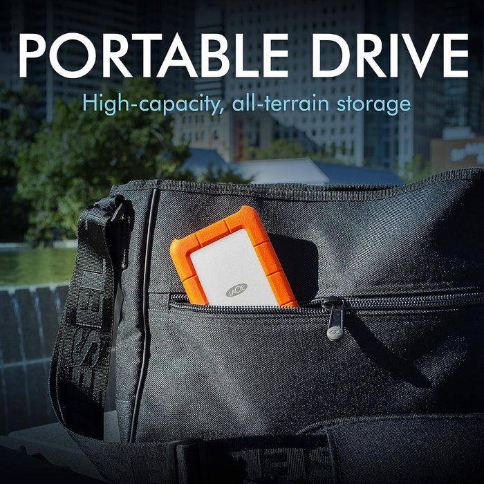 LaCie Rugged Mini 5TB Portable Hard Drive, Exterrnal Storage for Windows and Mac, Shock, Drop and Pressure Resistant