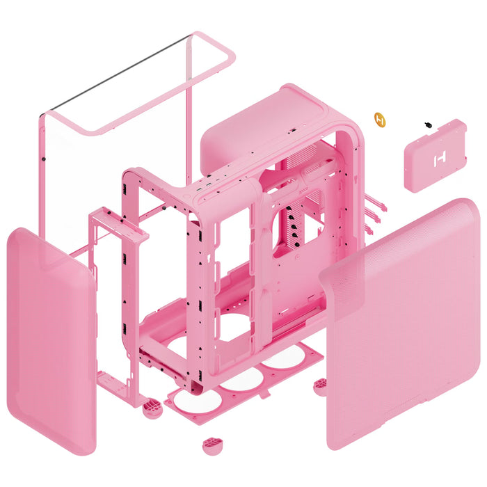 HYTE X50 Strawberry Milk Mid‑Tower Case – High Airflow / E‑ATX