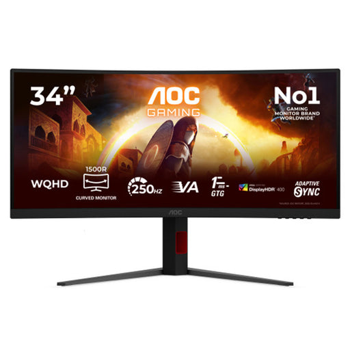 AOC AGON CU34G4ZCA 34 Inch Ultrawide QHD 250Hz Fast VA Curved Gaming Monitor Black