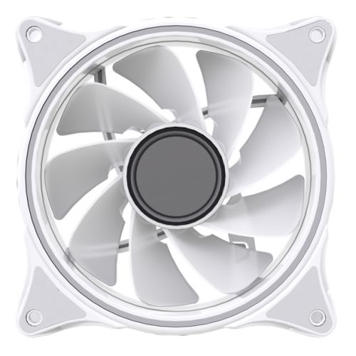 Vida Infinity01 Reverse Blade 120mm ARGB Dual Ring PWM Case Fan, Hydraulic Bearing, Infinity Mirror Effect, 500-1500 RPM, White