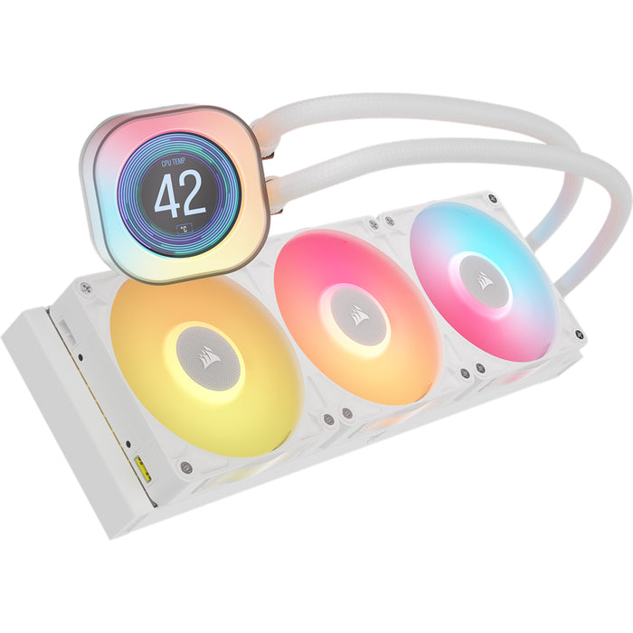 Corsair iCUE LINK TITAN 360 RX LCD 360mm Liquid CPU Cooler – White