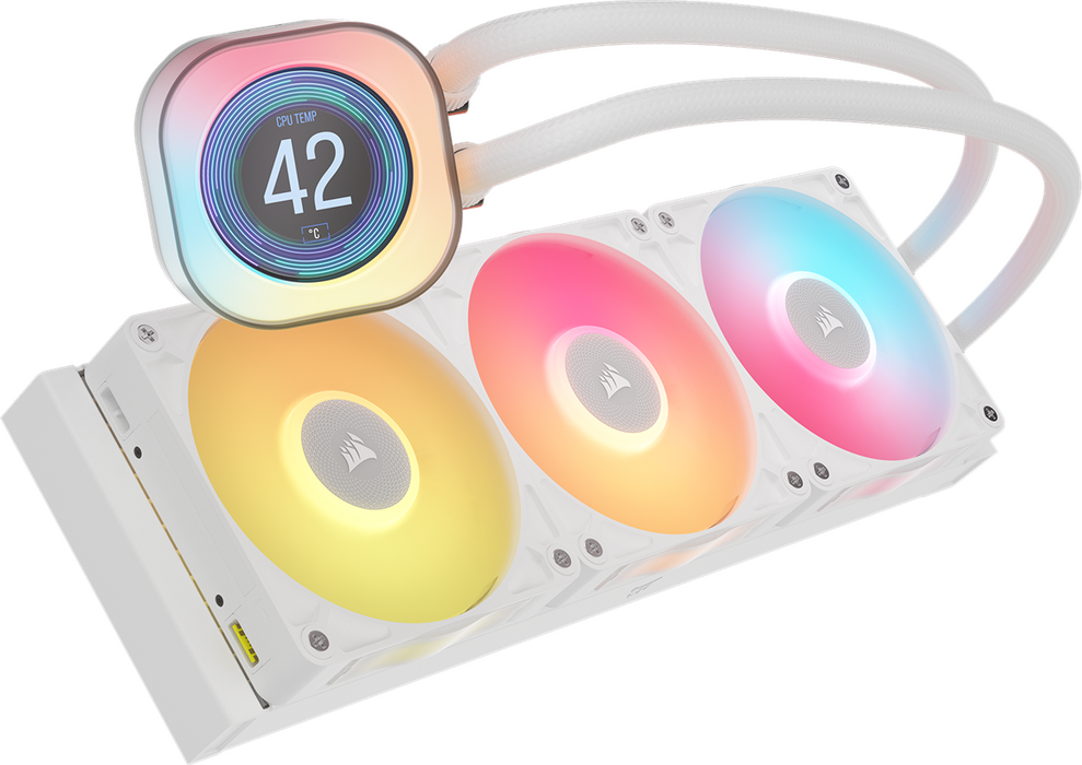 Corsair iCUE LINK TITAN 360 RX LCD 360mm Liquid CPU Cooler – White