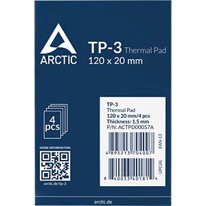 ARCTIC TP‑3 Thermal Pad 120×20×1.5mm – Premium Performance (4‑Pack)