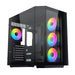 Computer case with RGB lighting on a white background