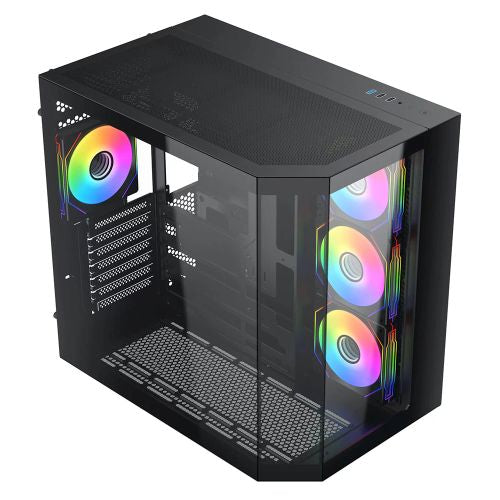 VIDA Edge Black Tempered Glass ATX PC Gaming Case