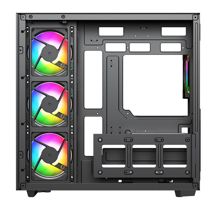 VIDA Edge Black Tempered Glass ATX PC Gaming Case