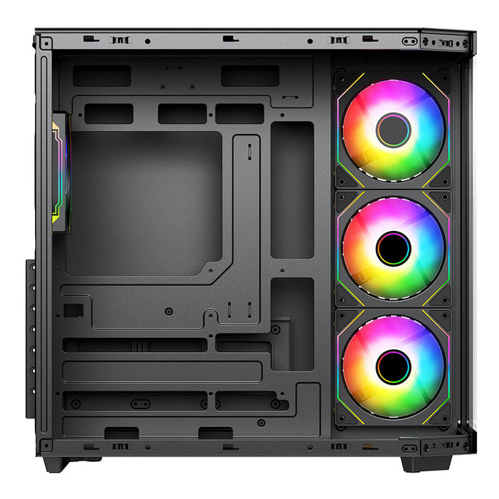 VIDA Edge Black Tempered Glass ATX PC Gaming Case