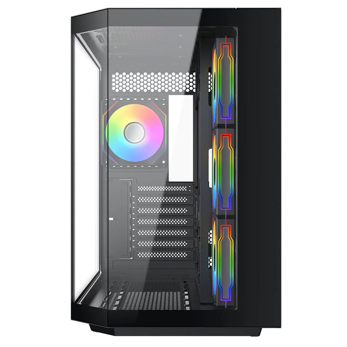 VIDA Edge Black Tempered Glass ATX PC Gaming Case